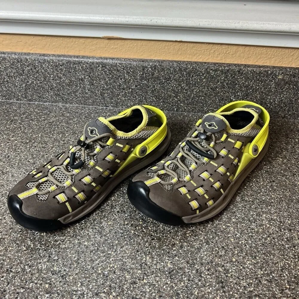Salewa Womens Size 7 MS Capsico Climbing Trail Shoes Brown/Yellow Drawstring Low